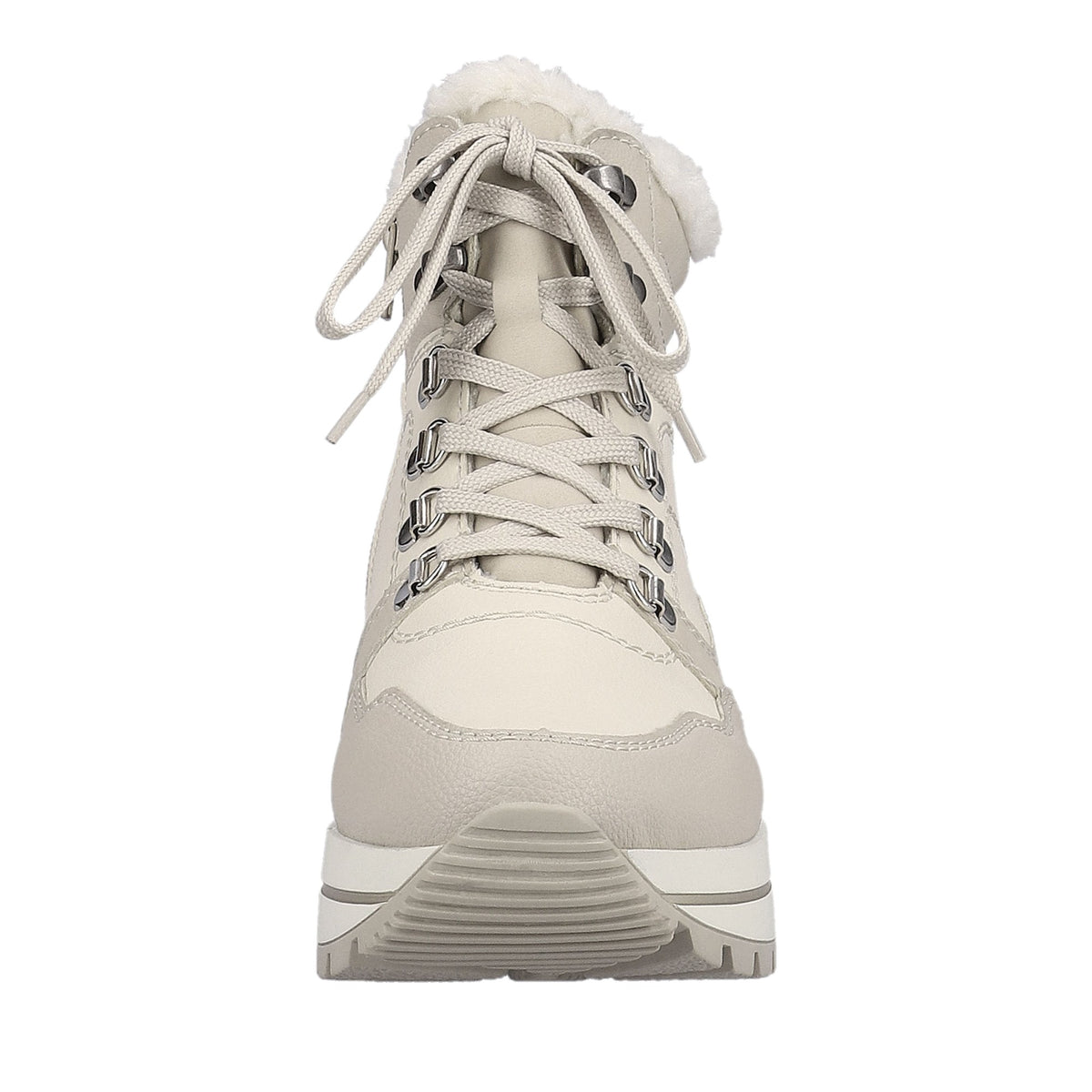 Women's Beige Mid Height Ankle Boots