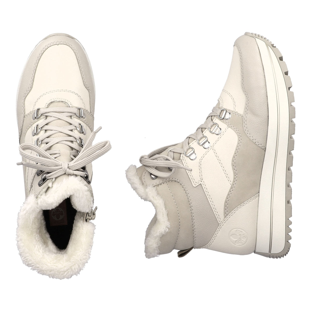 Women's Beige Mid Height Ankle Boots