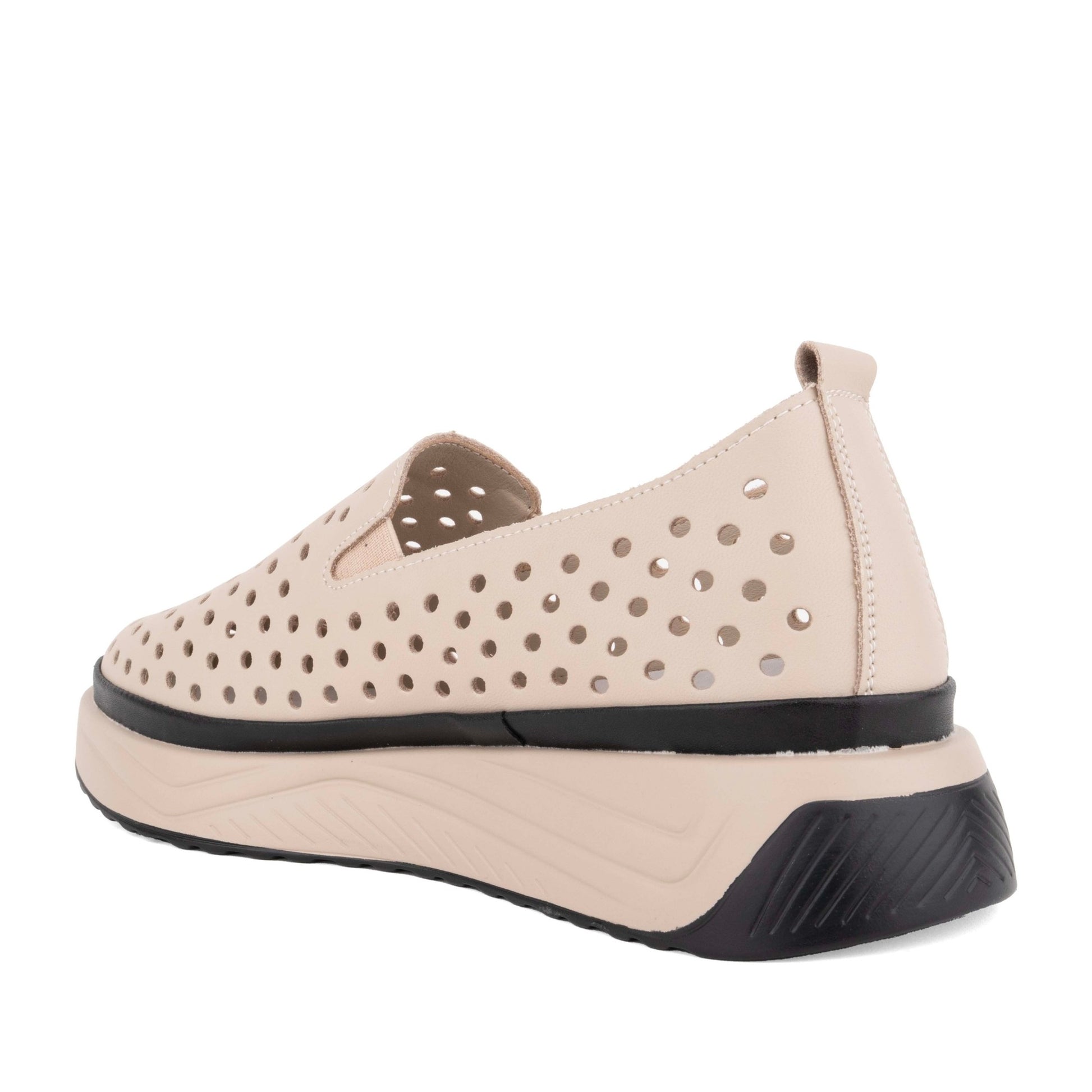 Women's Beige Wedge Fashion Sneakers