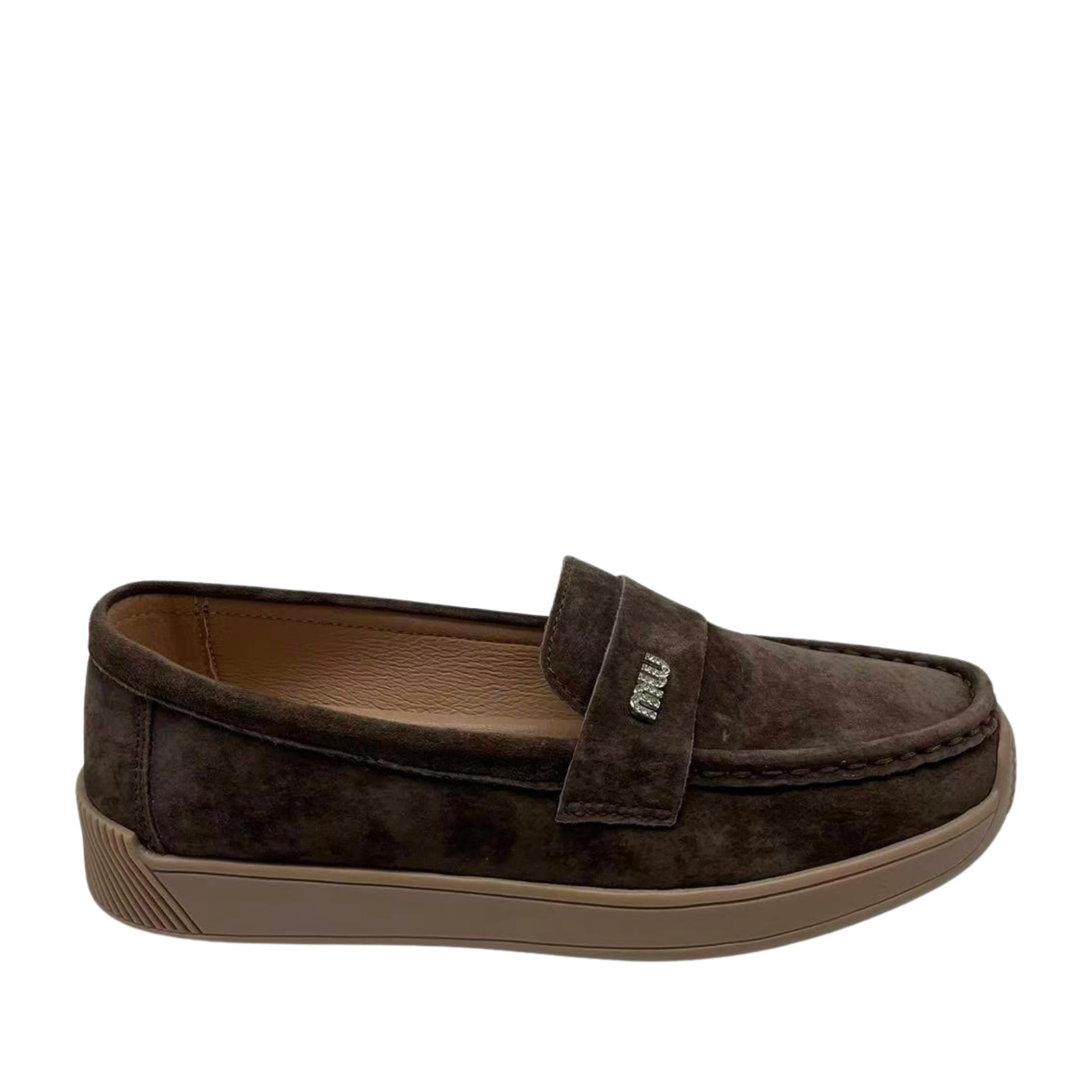 Women's Brown Wedge Loafers