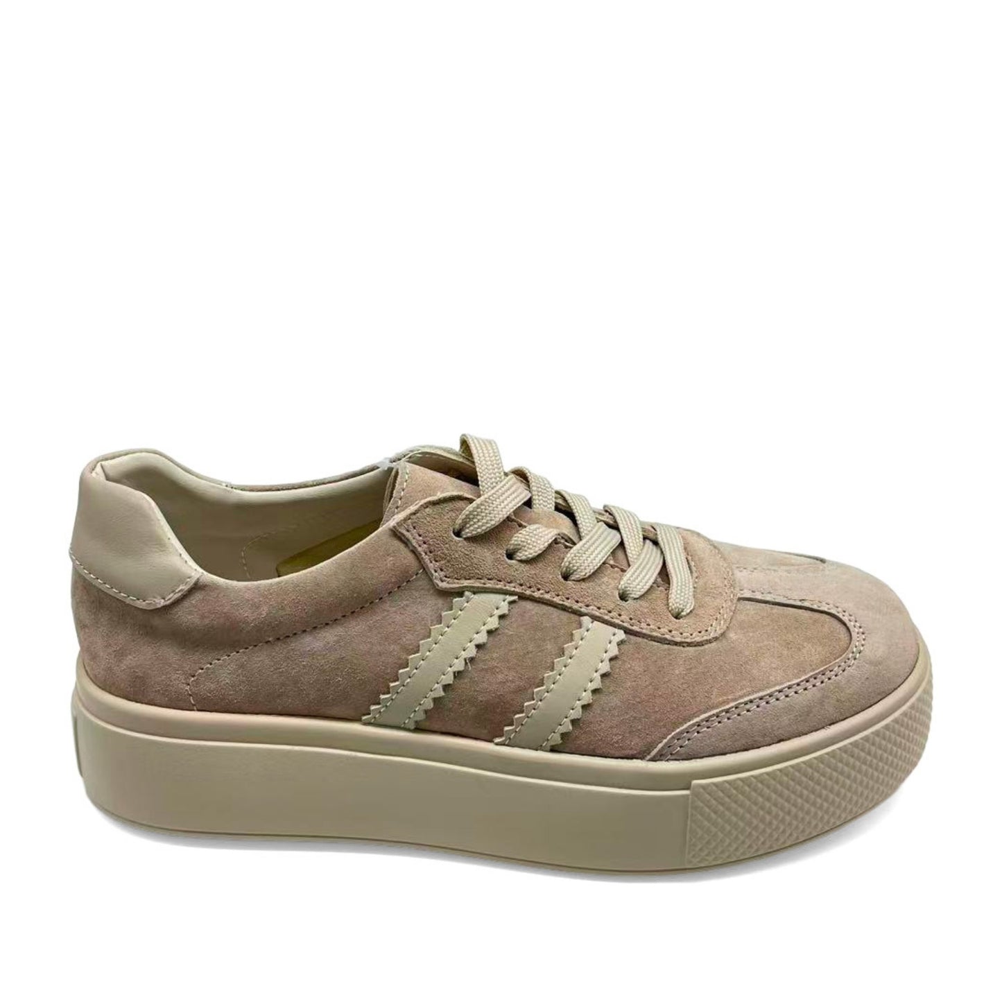 Women's Beige Wedge Fashion Sneakers