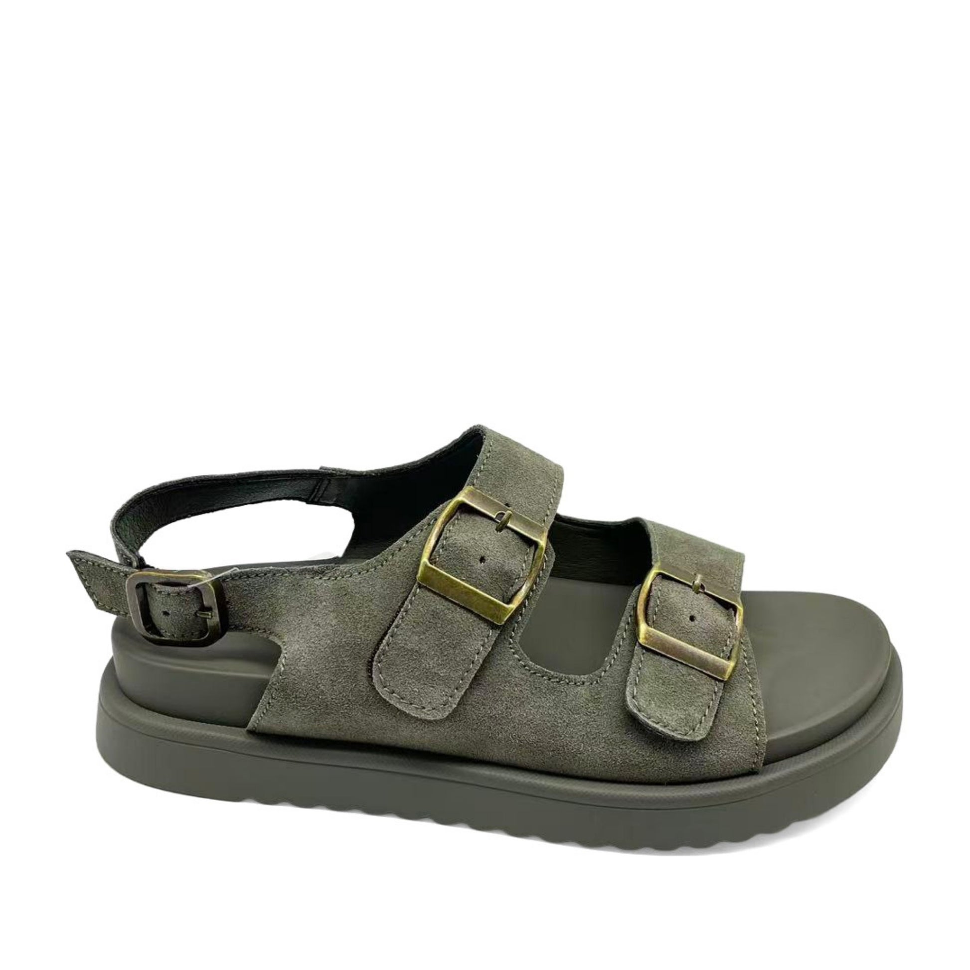 Women's Green Wedge Open-Toe Sandals