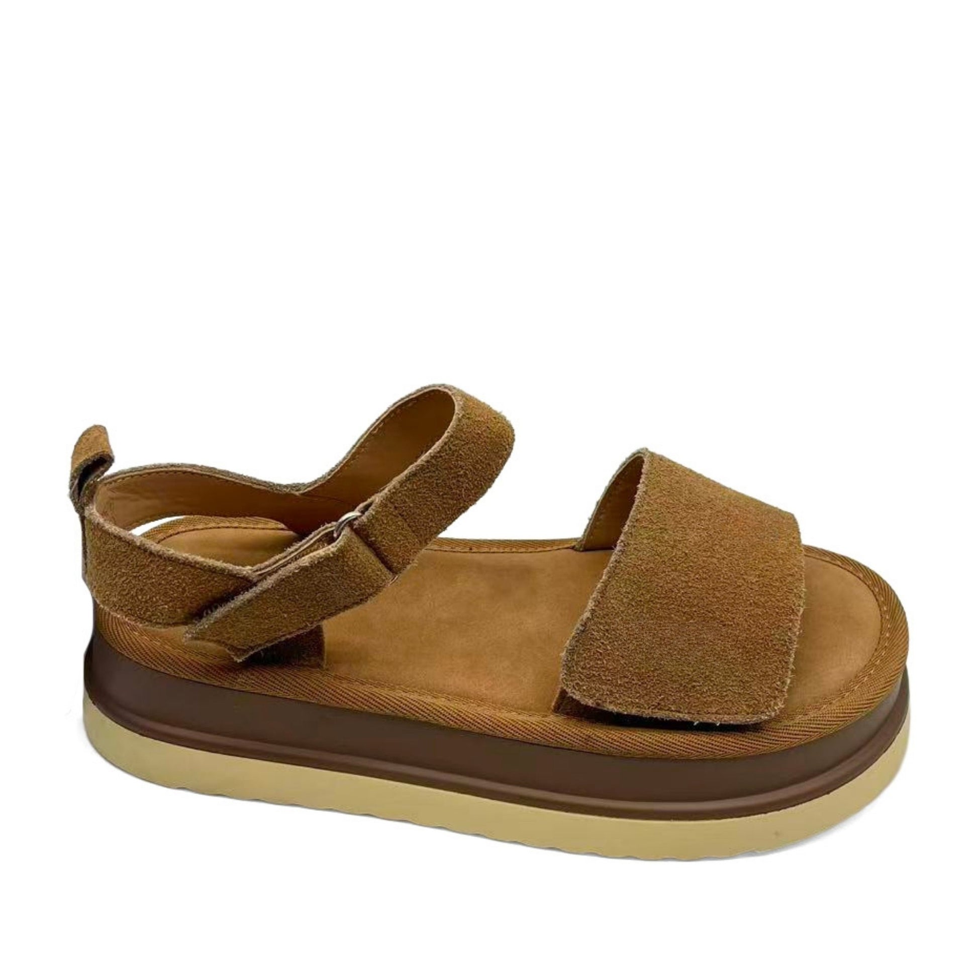Women's Beige Wedge Open-Toe Sandals