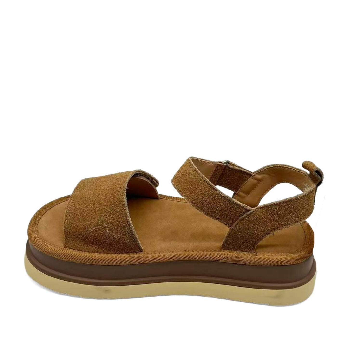 Women's Beige Wedge Open-Toe Sandals