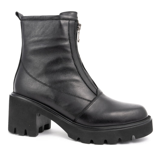 black casual closed booties