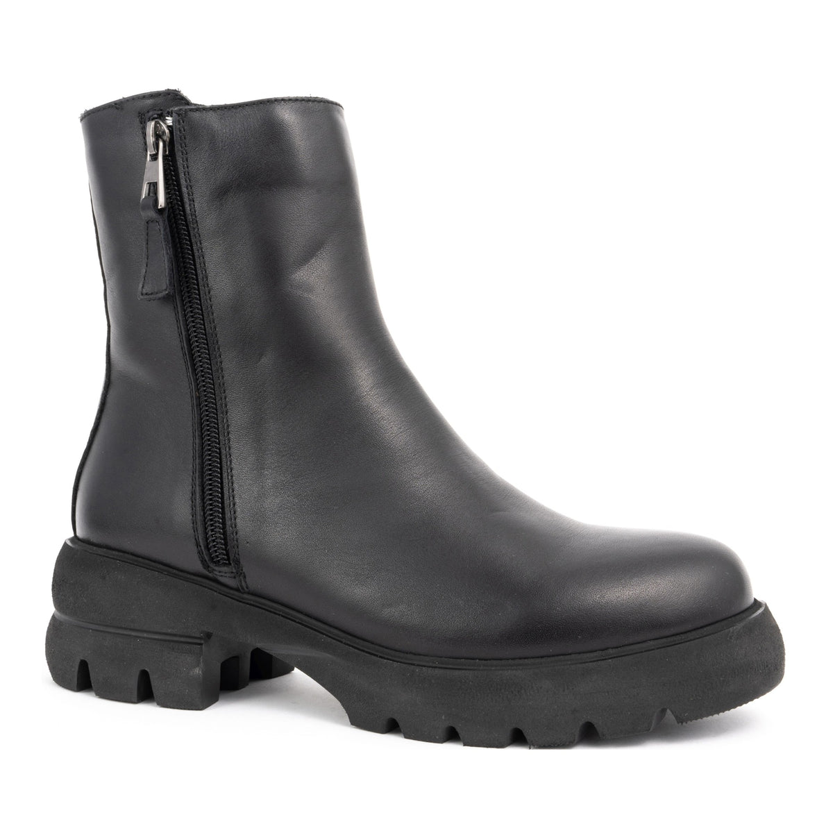 black casual closed booties