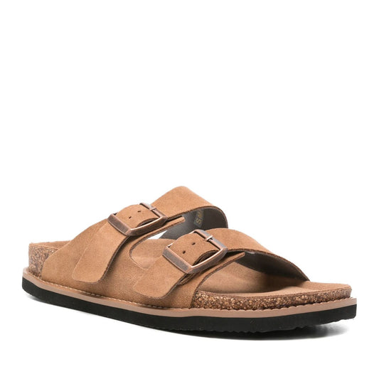 Men's Brown Open-Toe Slippers