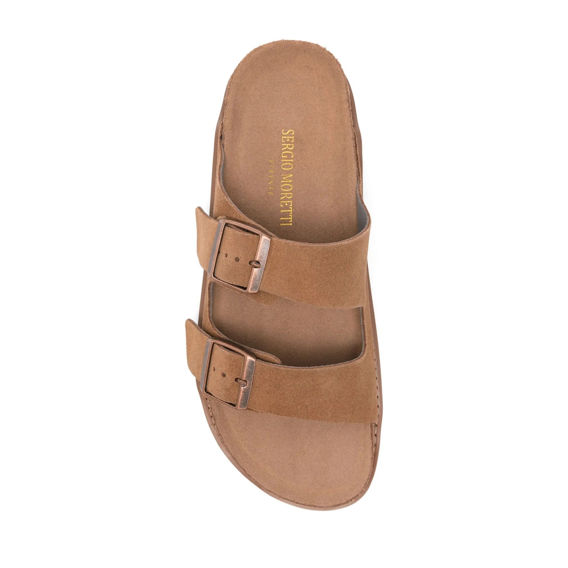 Men's Brown Open-Toe Slippers