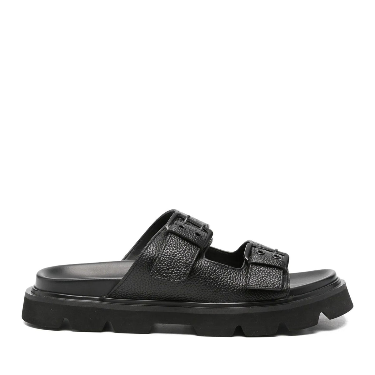 black casual open slippers