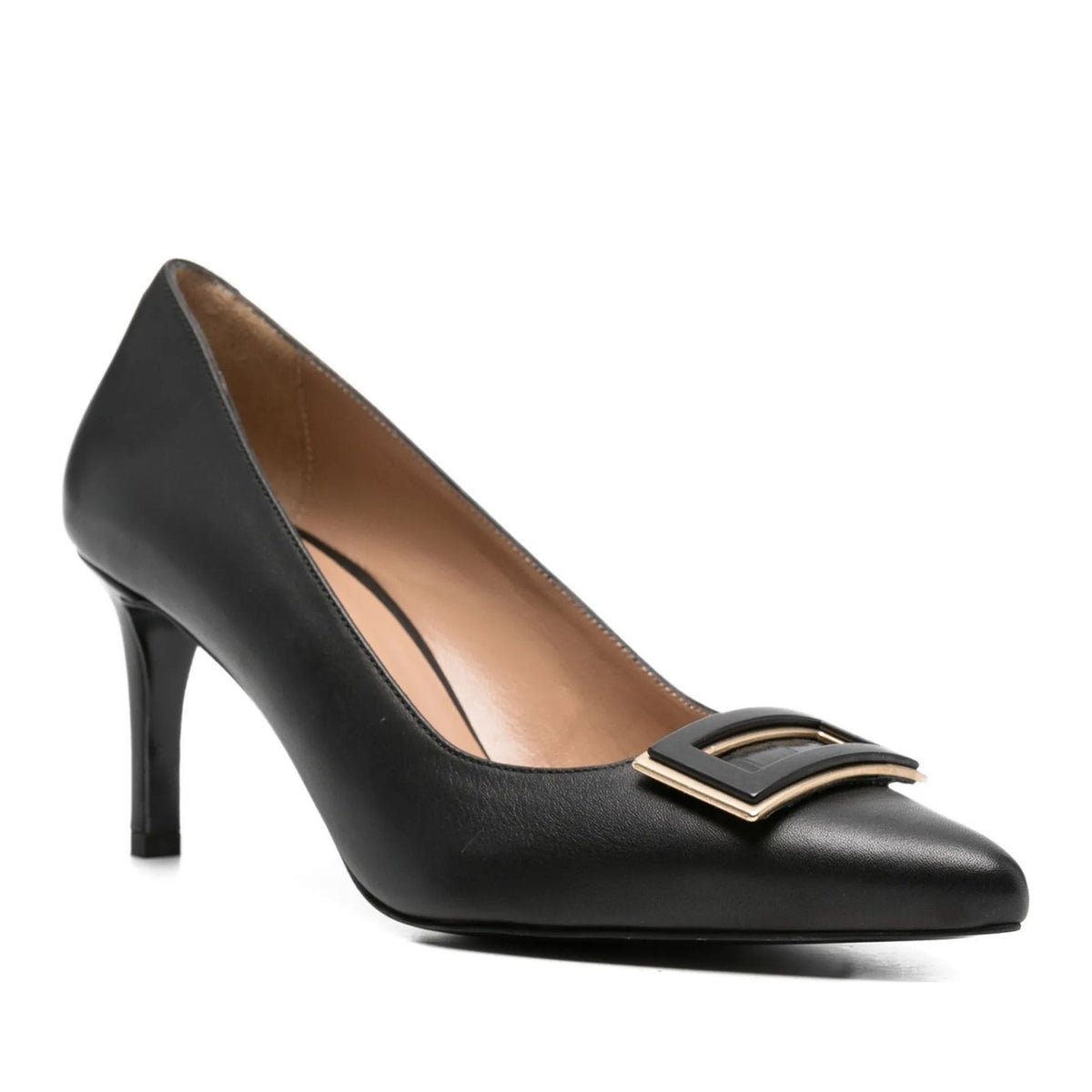 black classic closed pumps