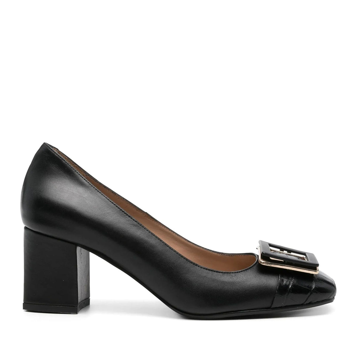 black classic closed pumps