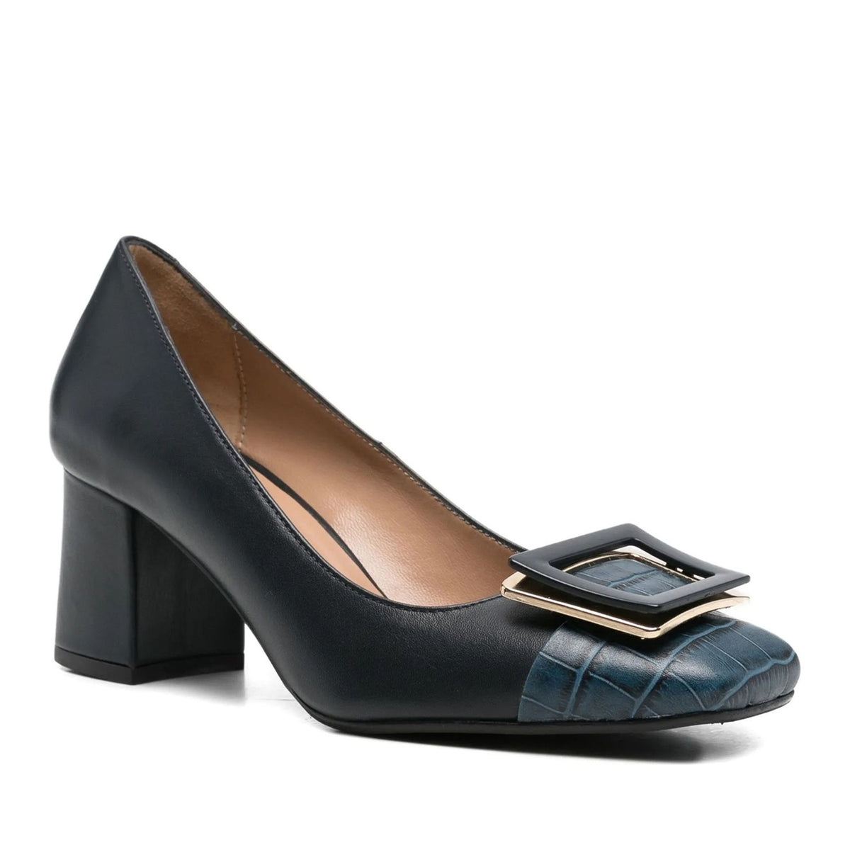 blue classic closed pumps
