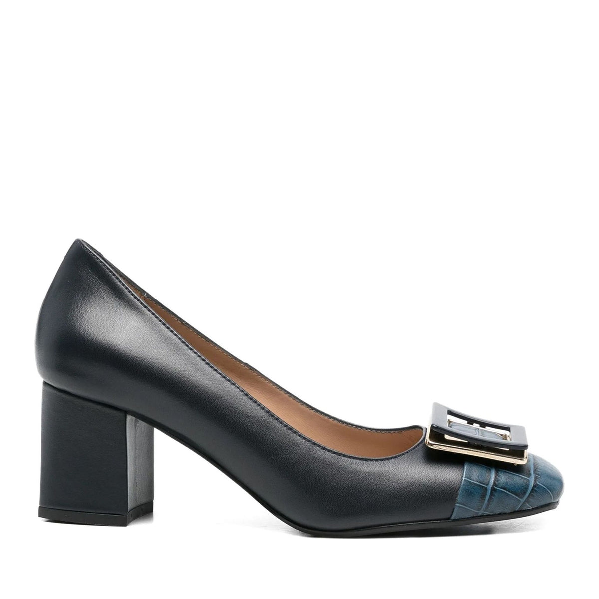 blue classic closed pumps