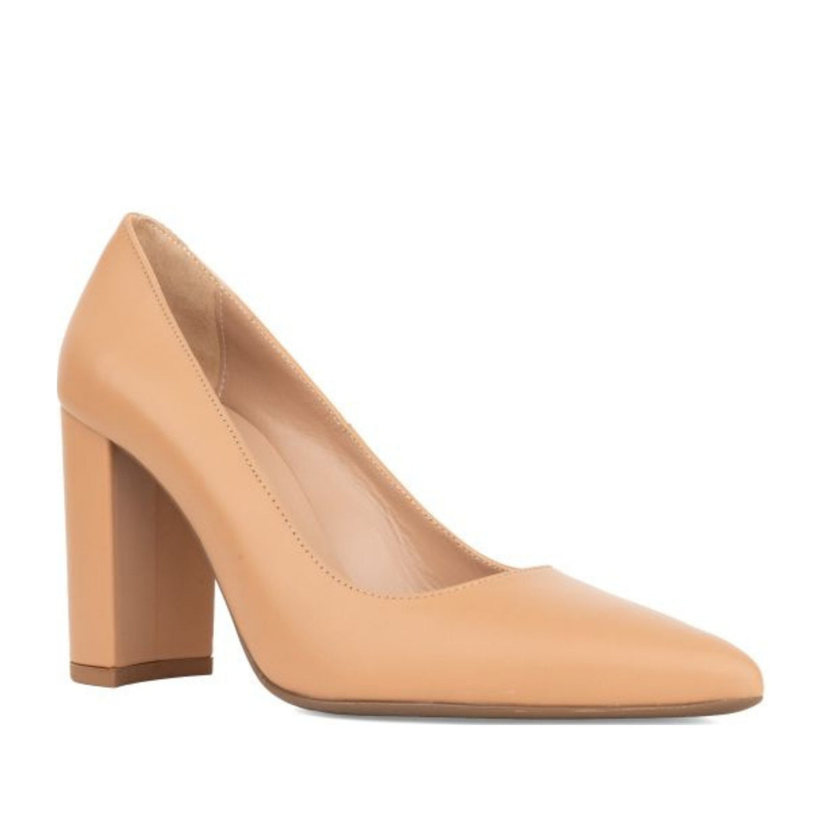 beige classic closed pumps