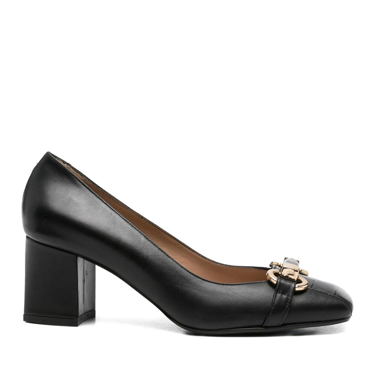 black classic closed pumps