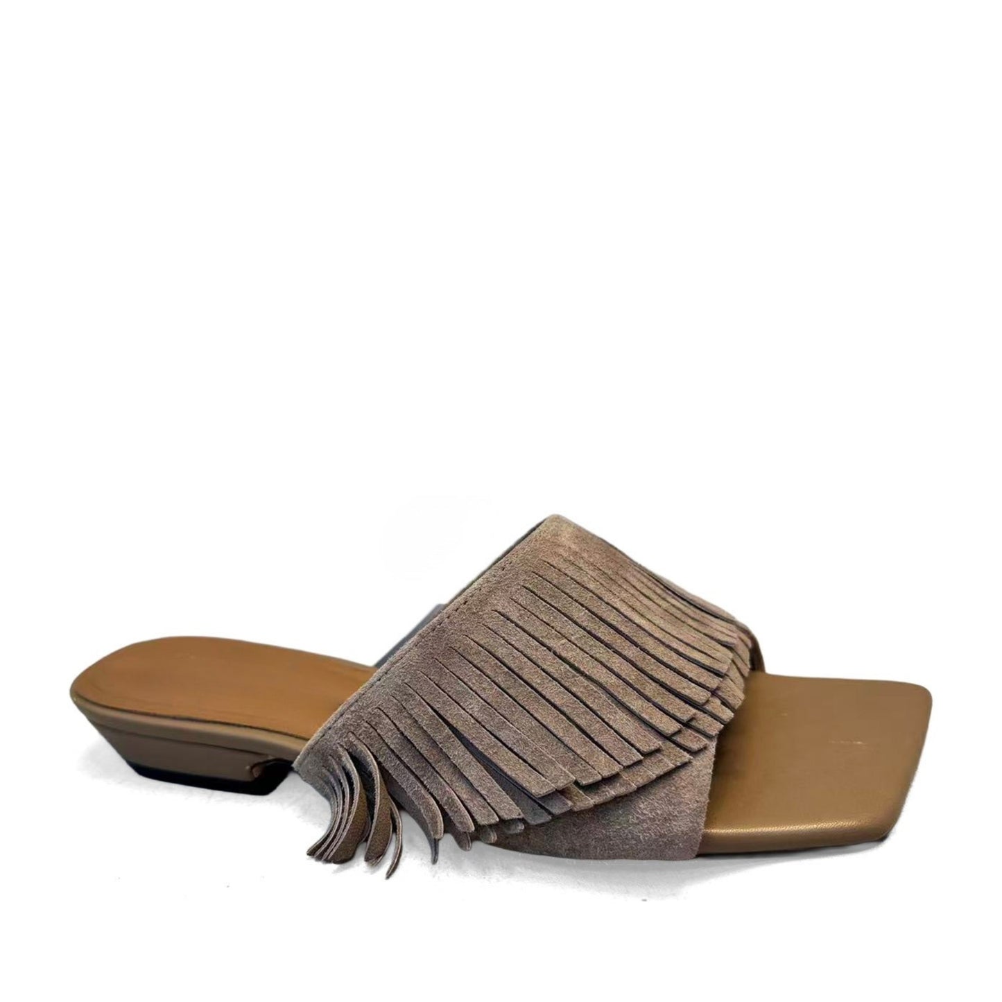 Women's Beige Open-Toe Slippers