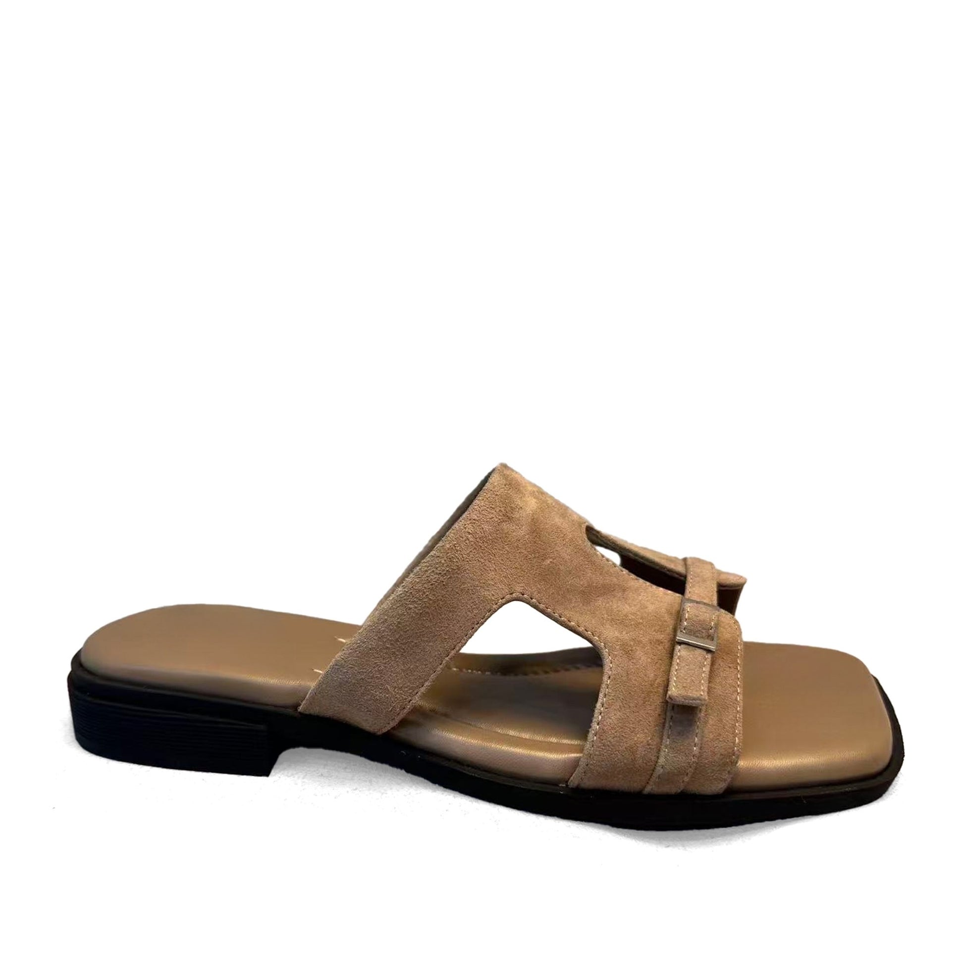 Women's Beige Open-Toe Slippers