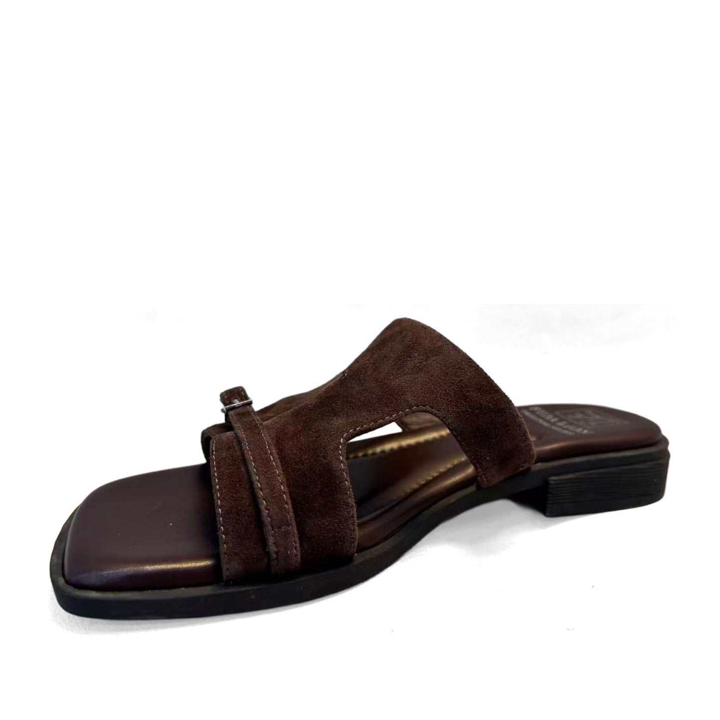 Women's Brown Open-Toe Slippers
