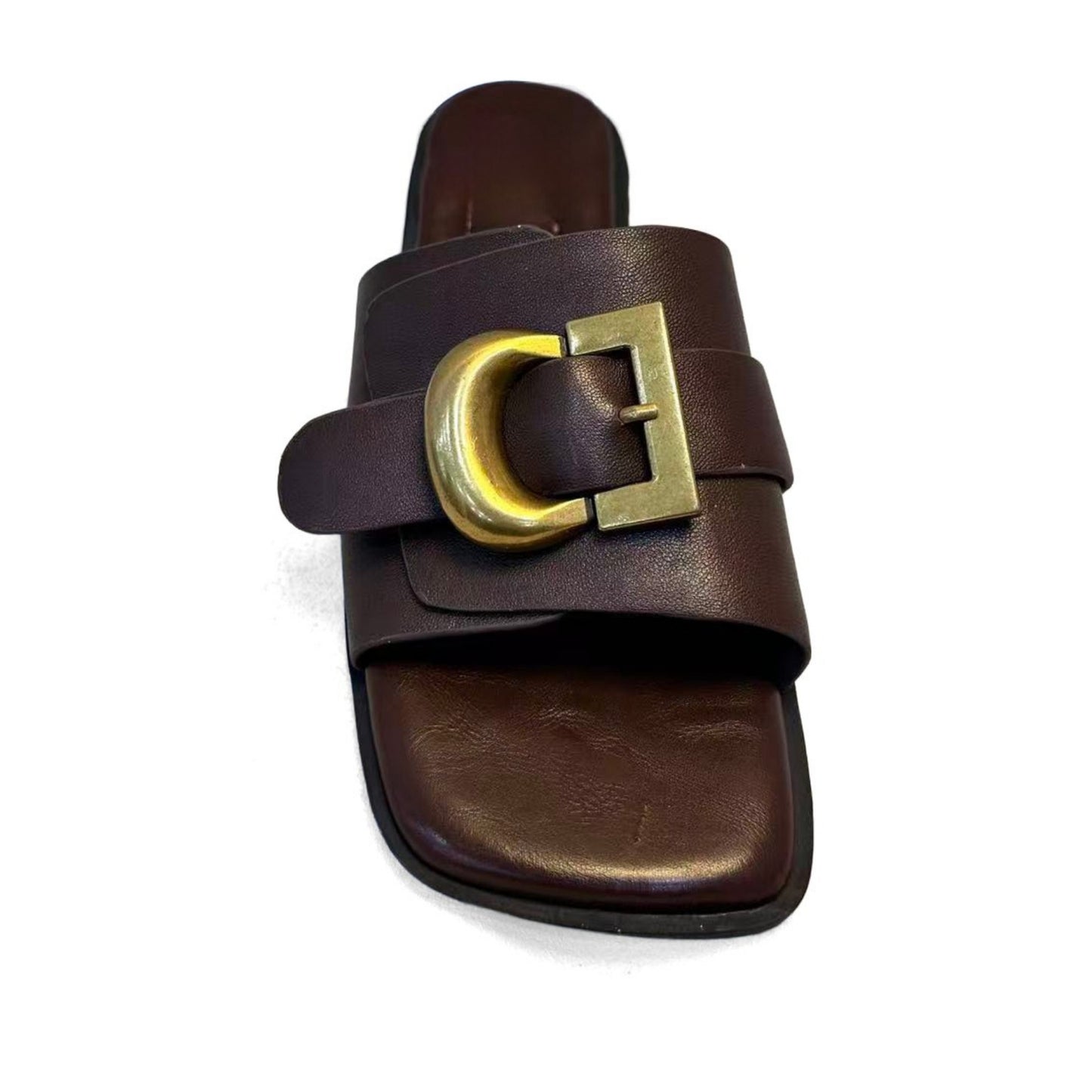Women's Brown Open-Toe Slippers