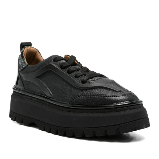 Women's Black Wedge Fashion Sneakers