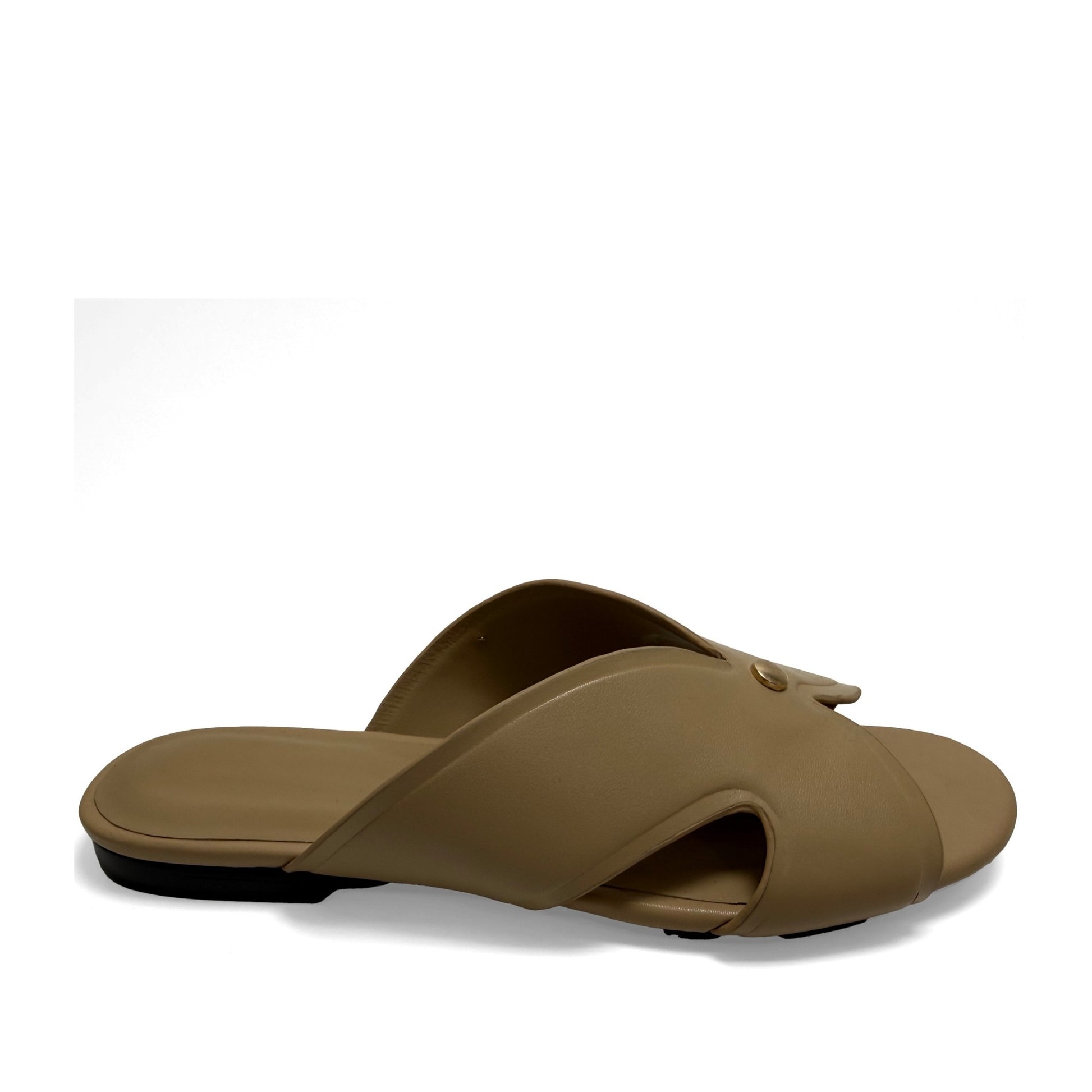 Women's Beige Open-Toe Slippers