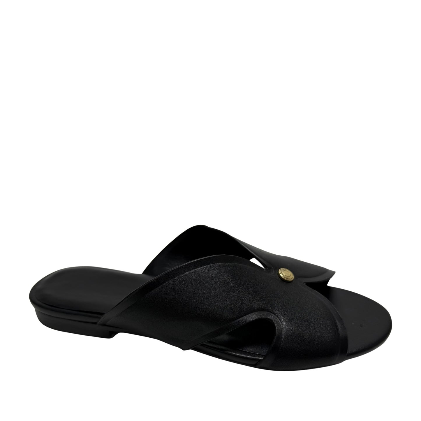 Women's Black Open-Toe Slippers