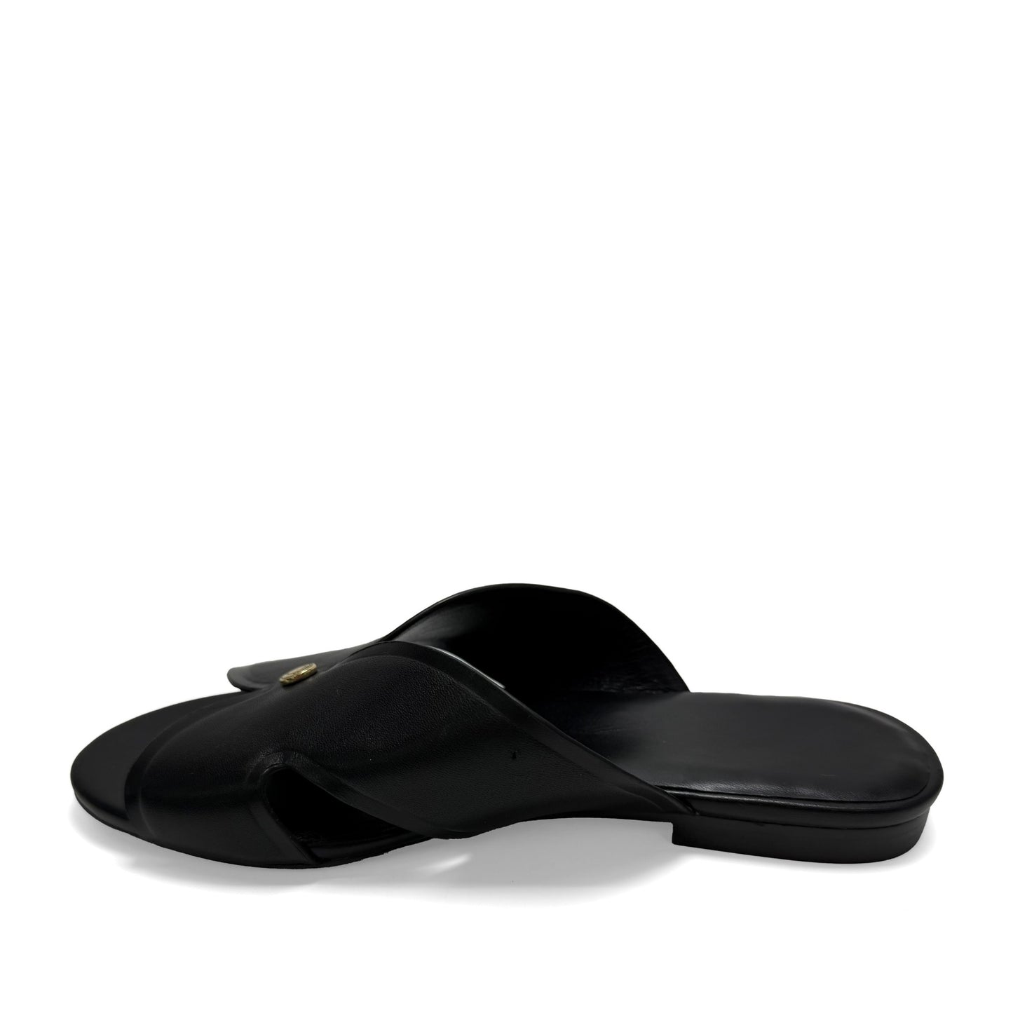 Women's Black Open-Toe Slippers