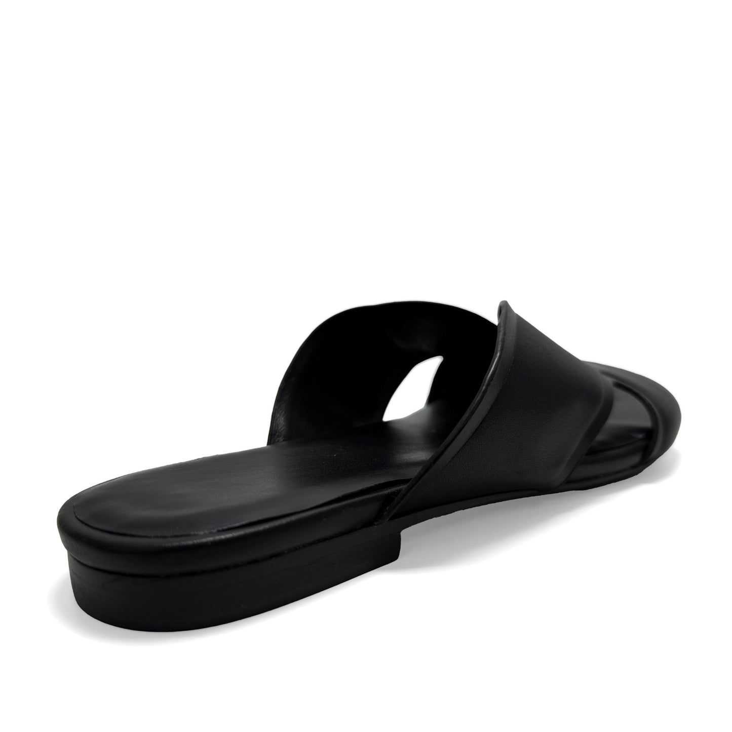 Women's Black Open-Toe Slippers