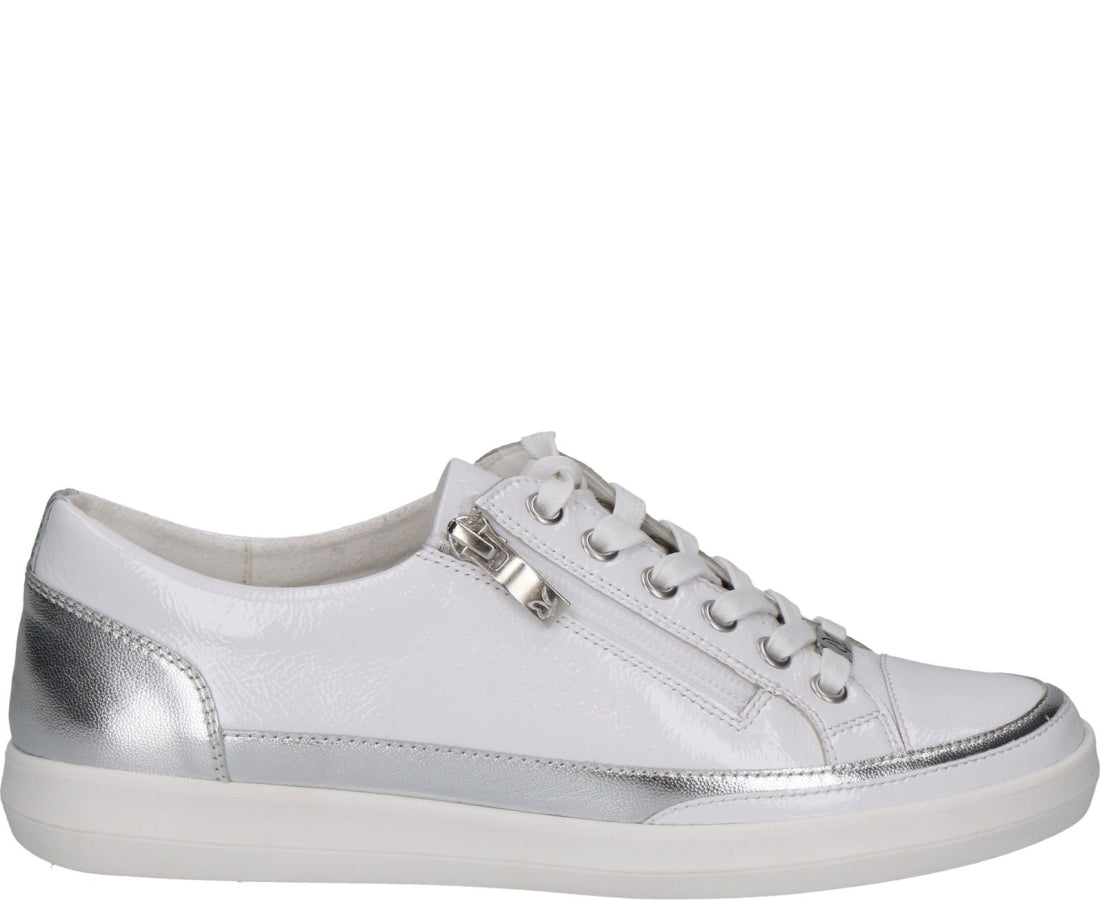 leisure trainers white silver