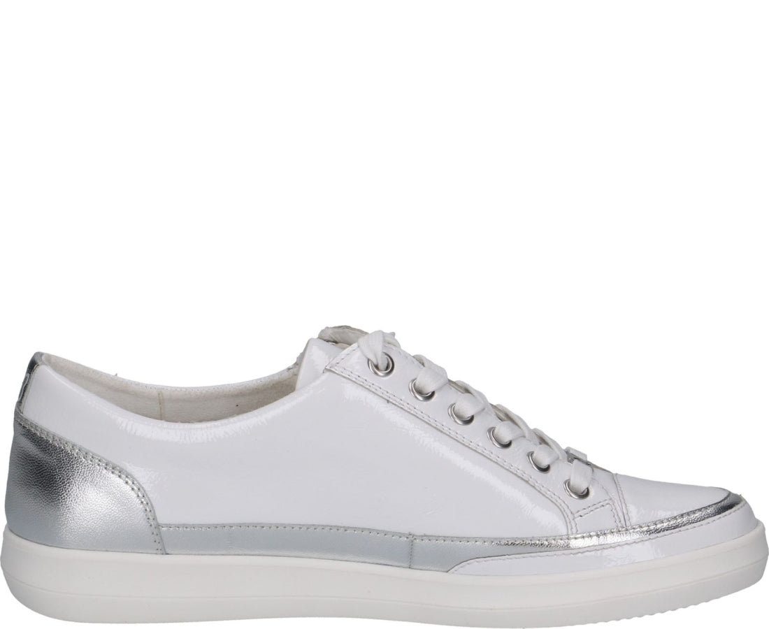 leisure trainers white silver