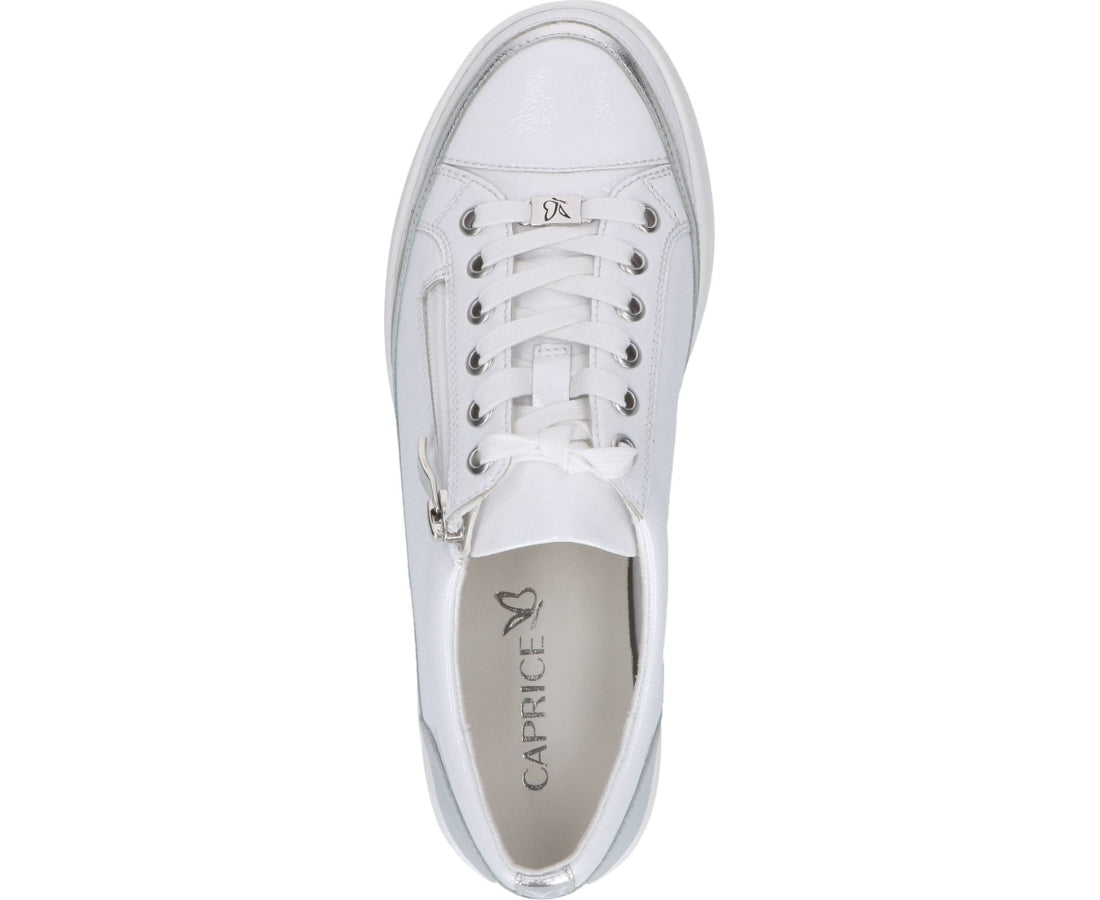 leisure trainers white silver