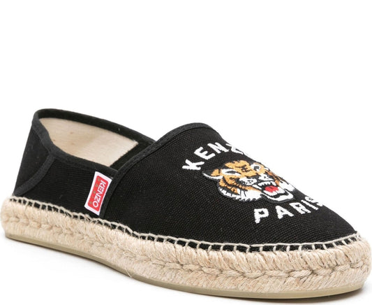 kenzo espadrille slip-on spe black