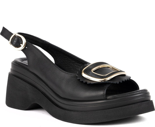 black casual open sandals