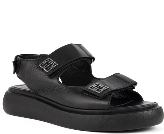 black casual open sandals