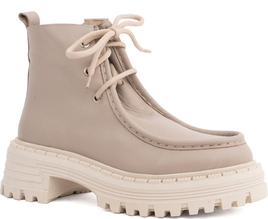 beige casual closed booties