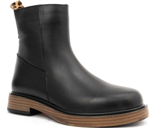 black casual closed booties