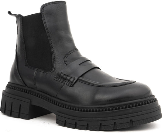 black casual closed booties