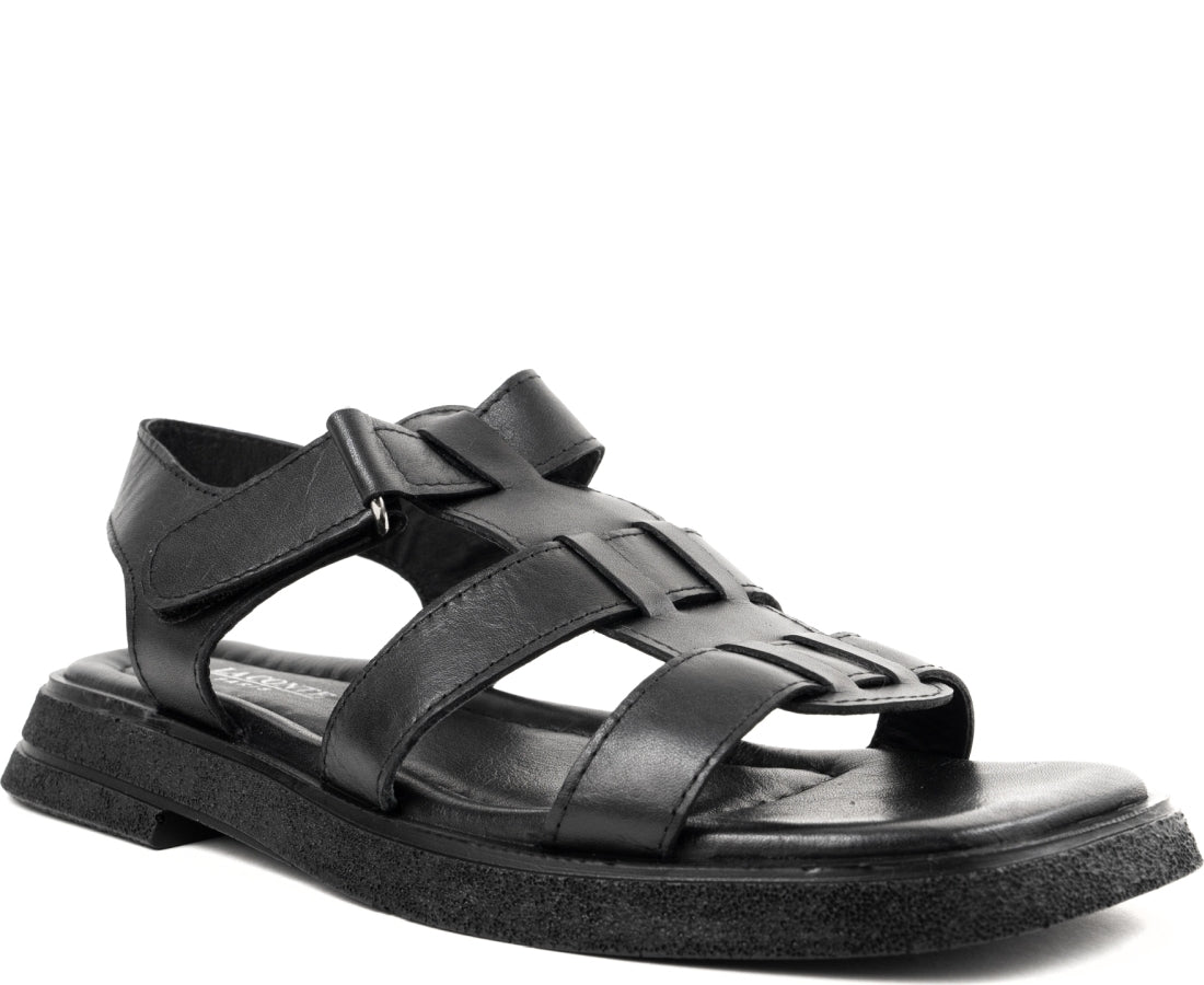 black casual open sandals