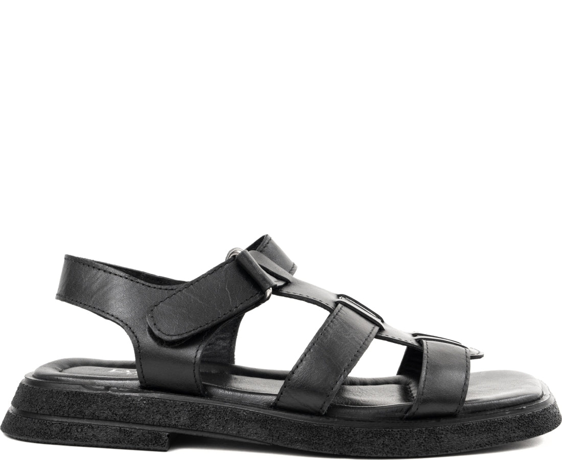 black casual open sandals