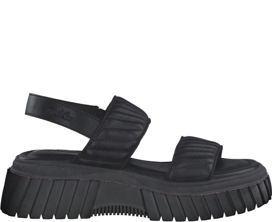 black casual open sandals