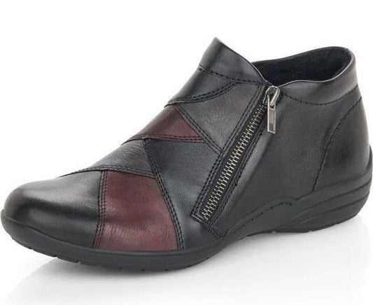 black combination casual closed ladies short boots
