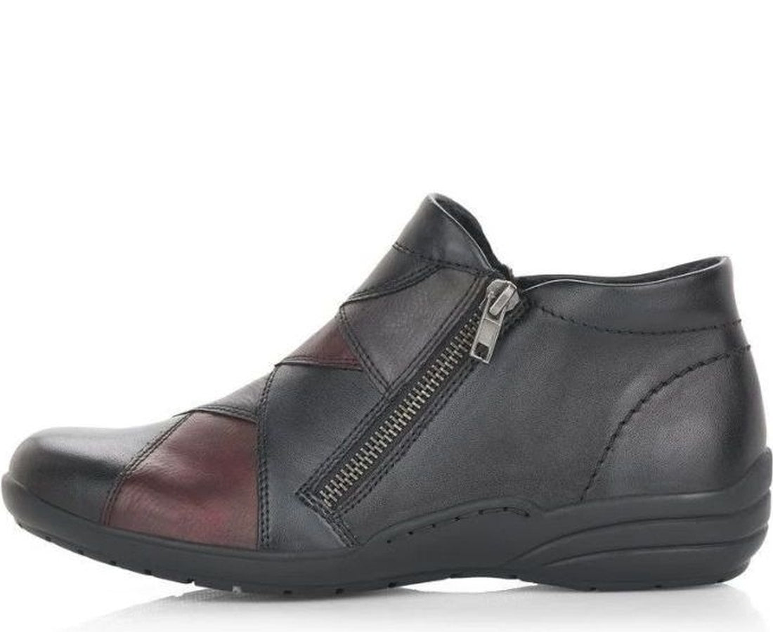 black combination casual closed ladies short boots