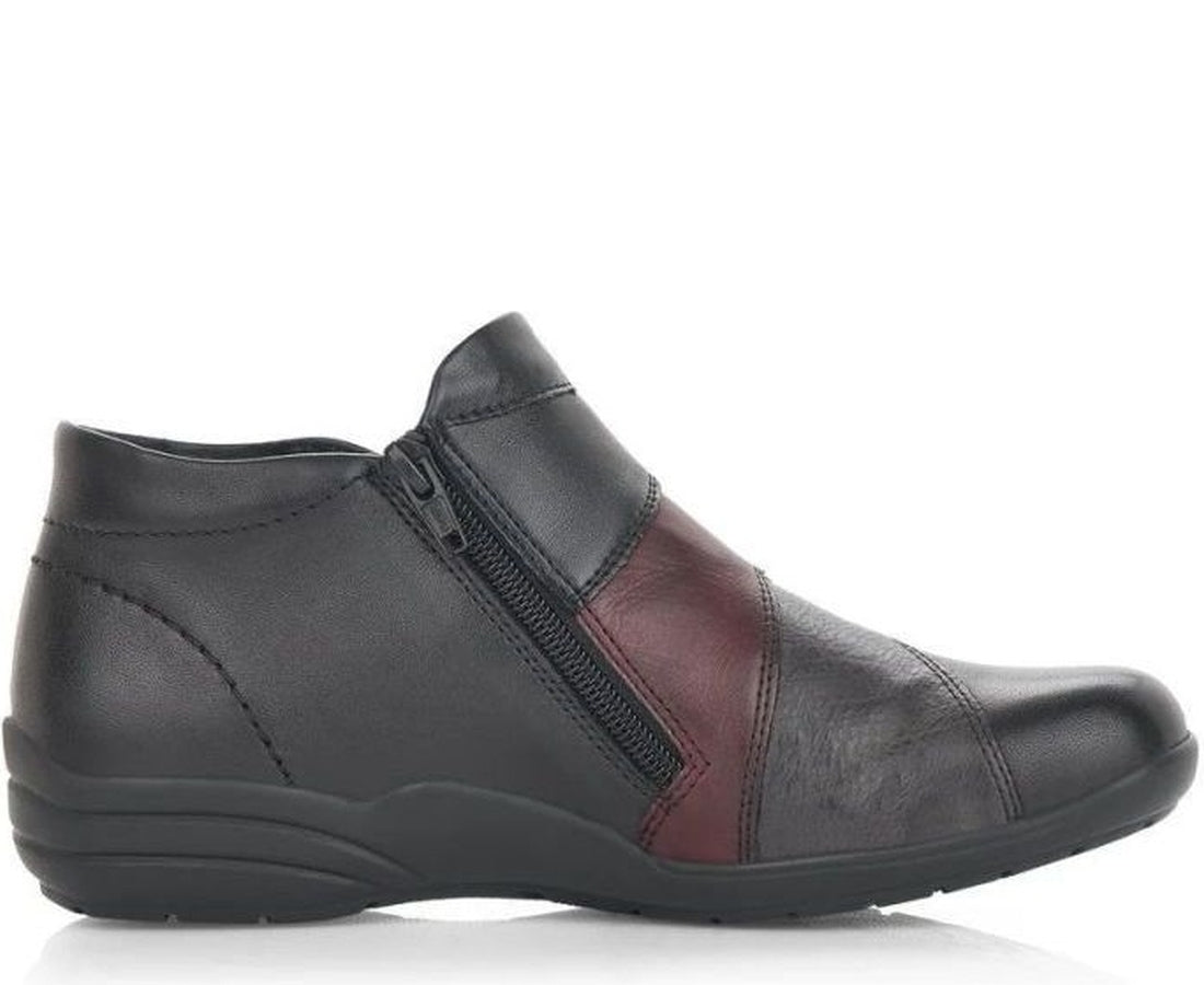 black combination casual closed ladies short boots