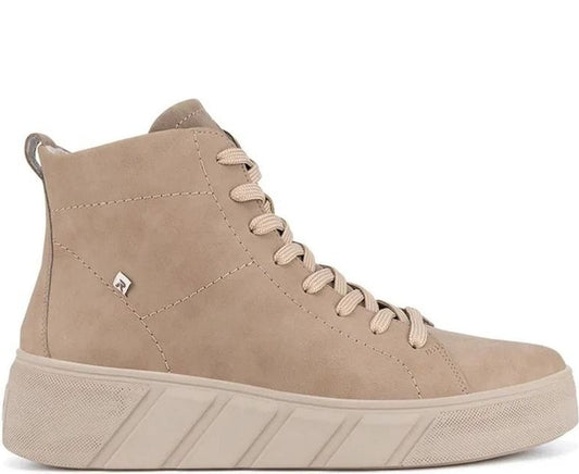 beige casual closed ladies mid height boots