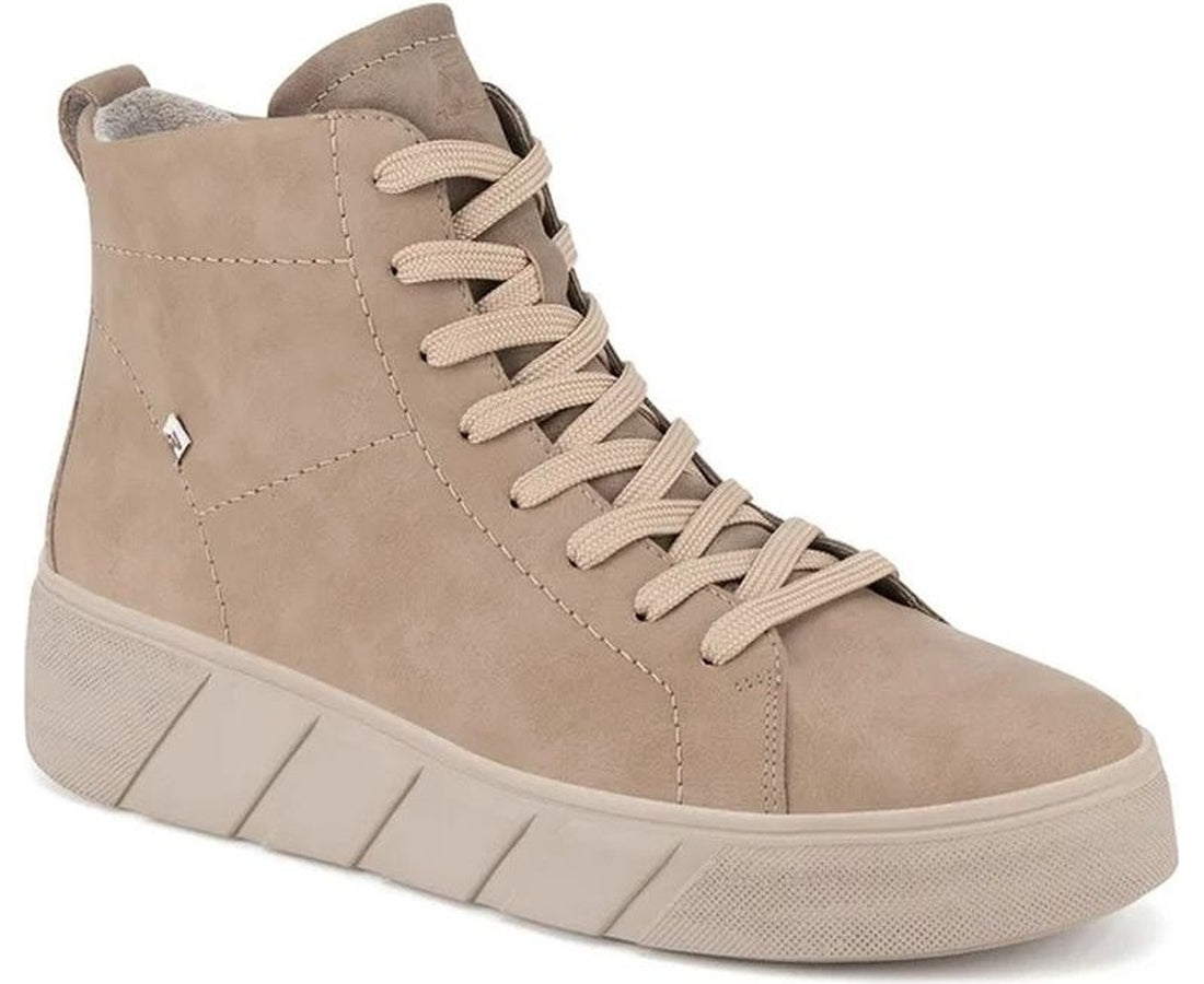 beige casual closed ladies mid height boots