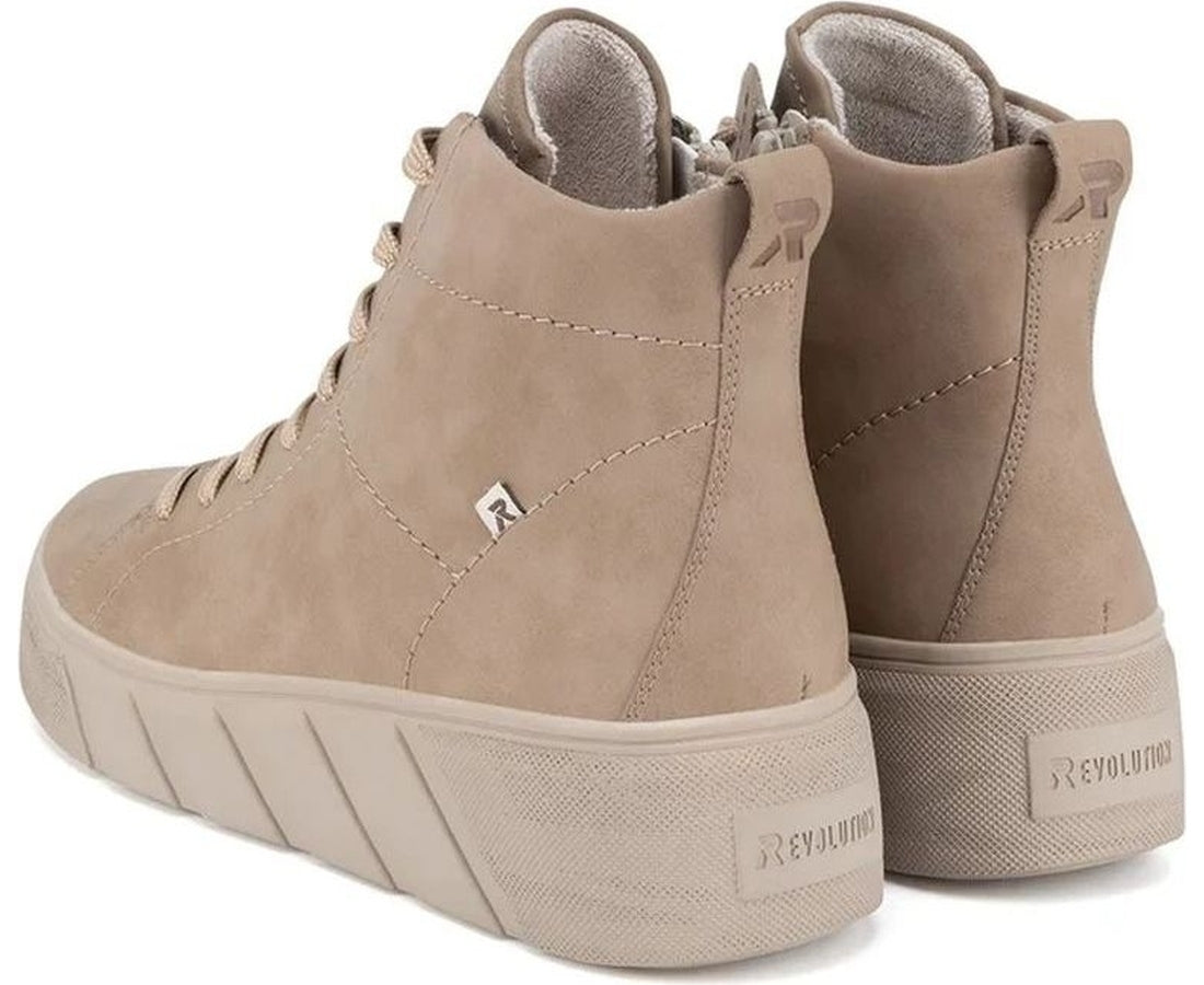 beige casual closed ladies mid height boots