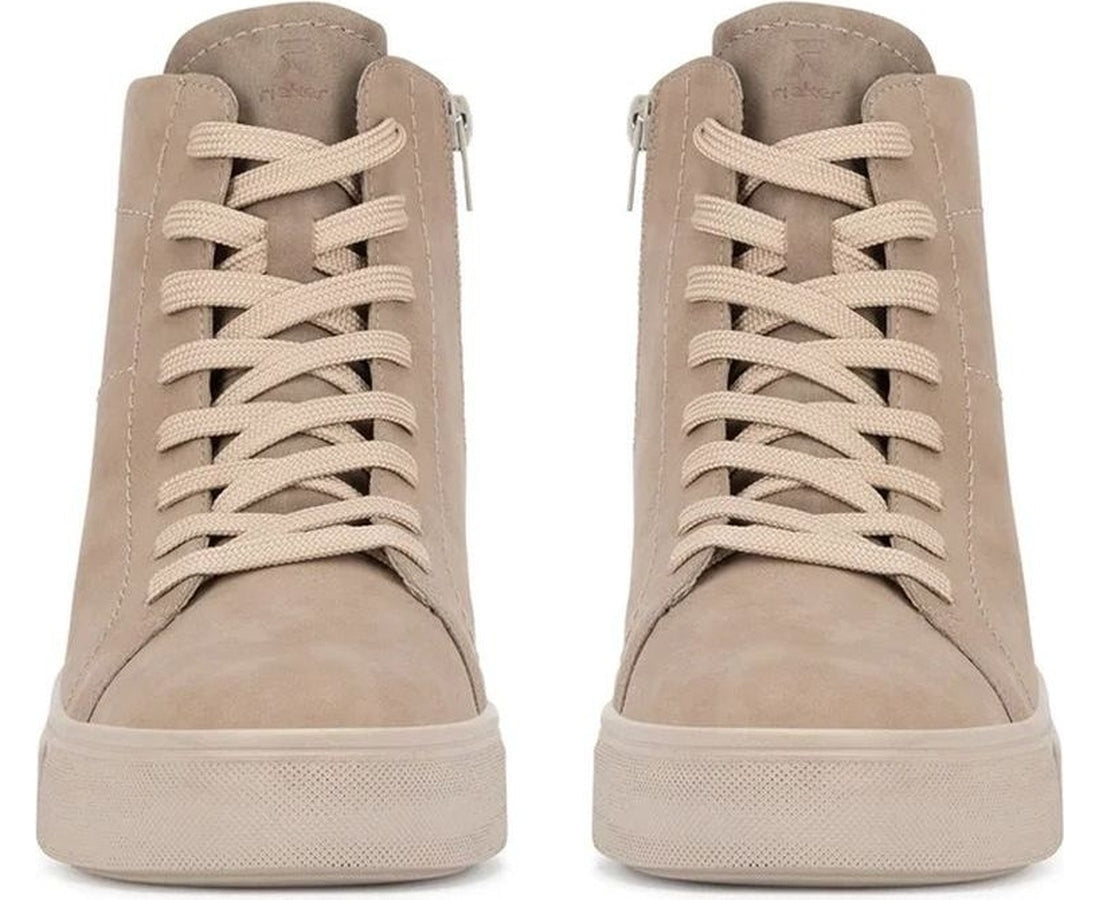 beige casual closed ladies mid height boots