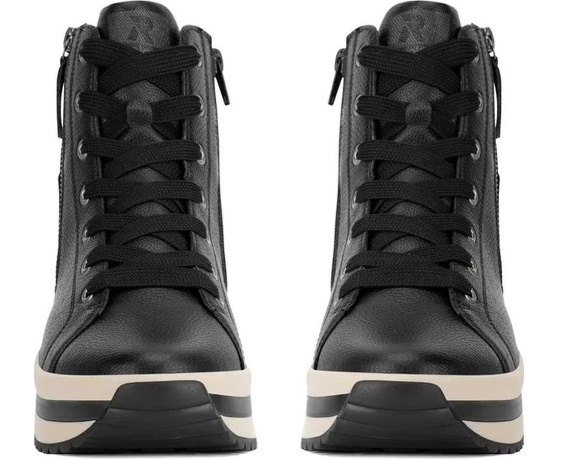 black casual closed ladies mid height boots