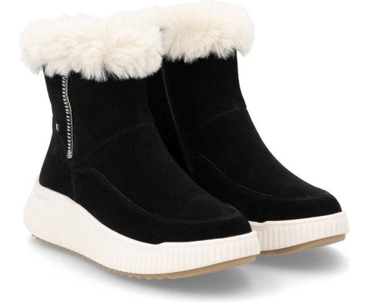 black casual closed ladies mid height boots