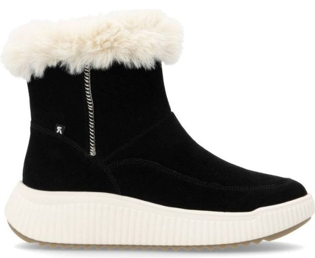 black casual closed ladies mid height boots